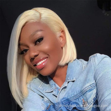 Shmily 613 Blonde 13x4 Straight Lace Wigs 100% Virgin Human Hair Bob Wigs For Black Women Brazilian Human Hair Lace Front Wigs